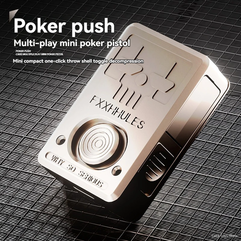 Alloy Poker Pushing Card Pistol Toy Gun Launcher Decompression Toy Soft Bullet Shell Ejecting Shooting Model for Adults Children 3