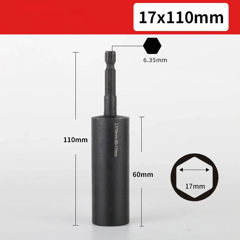 1Pc 110mm Deepen Socket Wrenches Hexagon Nut Set Socket Adapter Driver Drill Bit H8-H17 For Home DIY Carpentry Auto Parts Tools 5