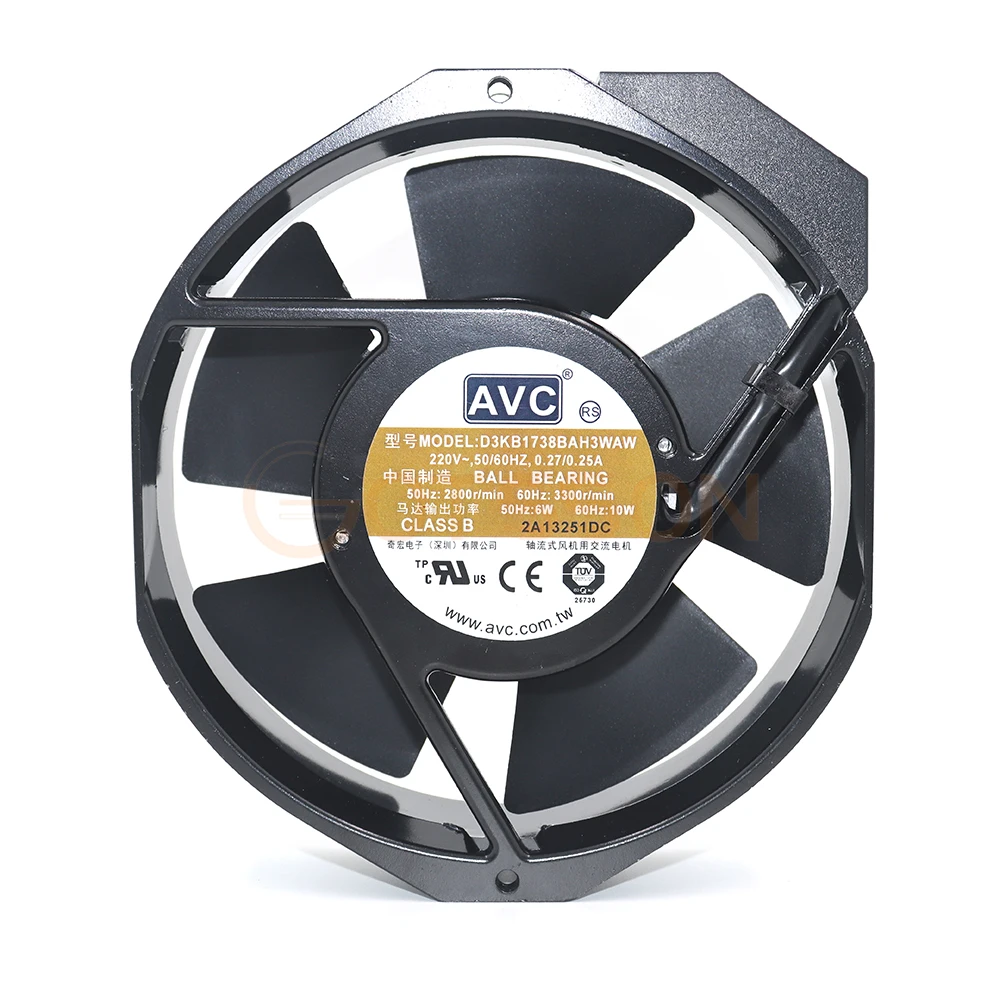 Metal Ventilador Resistente de Alta Temperatura Apto para Avc D3kb1738bah3waw 17238 220v 027 025a 17cm 172*150*38 mm
