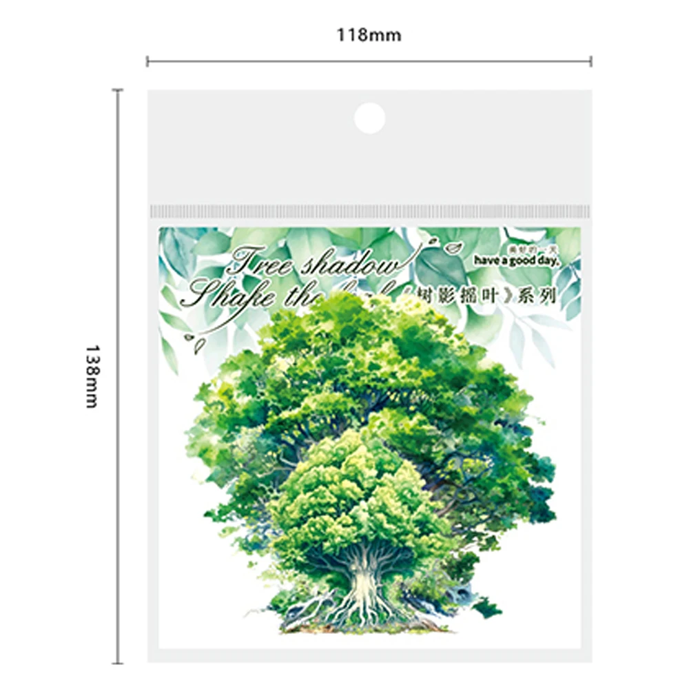 Mr. Paper-pegatina colorida con tema de árbol, Material de papelería para manualidades, impermeable, Collage, decoración, 10 unidades por paquete