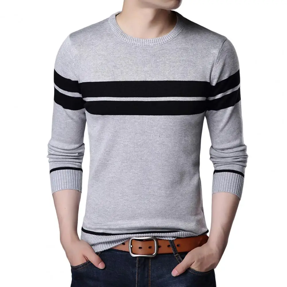 

2023 New Autumn Fashion Brand Casual Sweater O-Neck Slim Fit Knitting Mens Striped Sweaters & Pullovers Men Pullover Men XXXL
