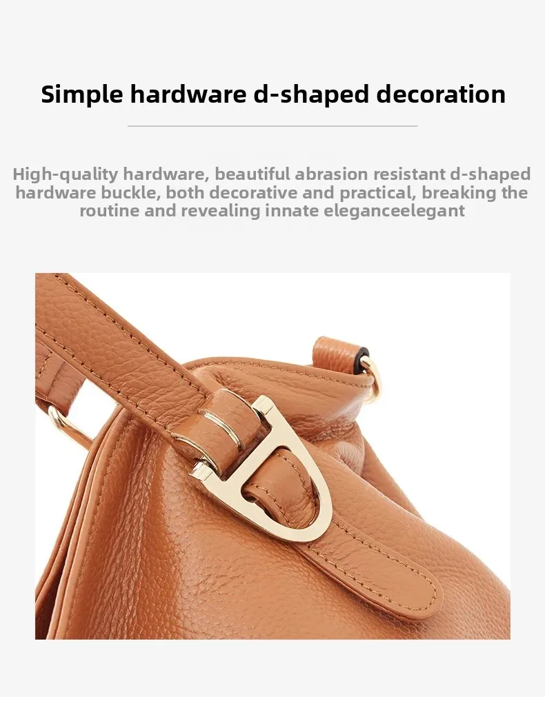 Sac bandoulière en cuir de vachette, angle latéral