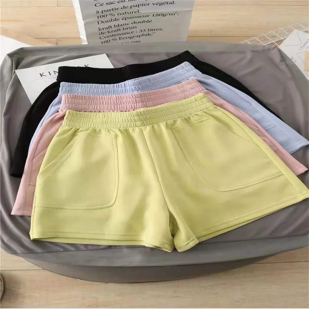 Women's Y2K Summer High Waist Shorts Loose Pocket Sport Bottoms Fashion Casual Bright Color Short Pants Girls Homewear Freeship