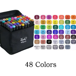Vibrant Double-Ended Oily Art Marker Set - 24-60 Colors for Creative Drawing & Sketching (48 colors)