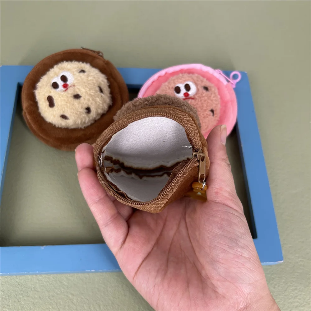 50개 혼합 색상, 음식 모양 작은 플러시 동전 가방, 키 클립 동전 지갑