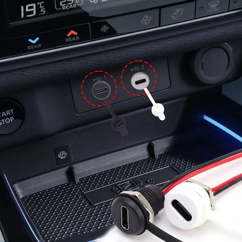 3A Type-C Female 2Pin Type-C Female Socket Connector Waterproof Jack Female Charging Port USB-C Charger Plug Socket