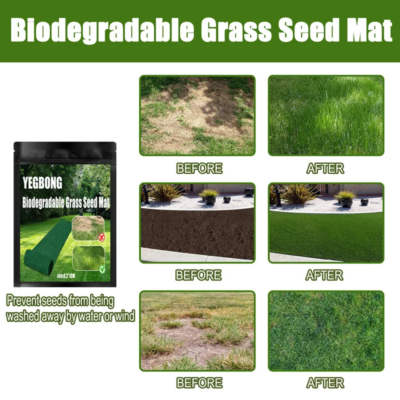 Biodegradable Plant Seeds Grass Seed Growth Mat Garden Greenhouse Vegetable Planting Fertilizer Mat Moisturizing Germination Pad artificial grass mats