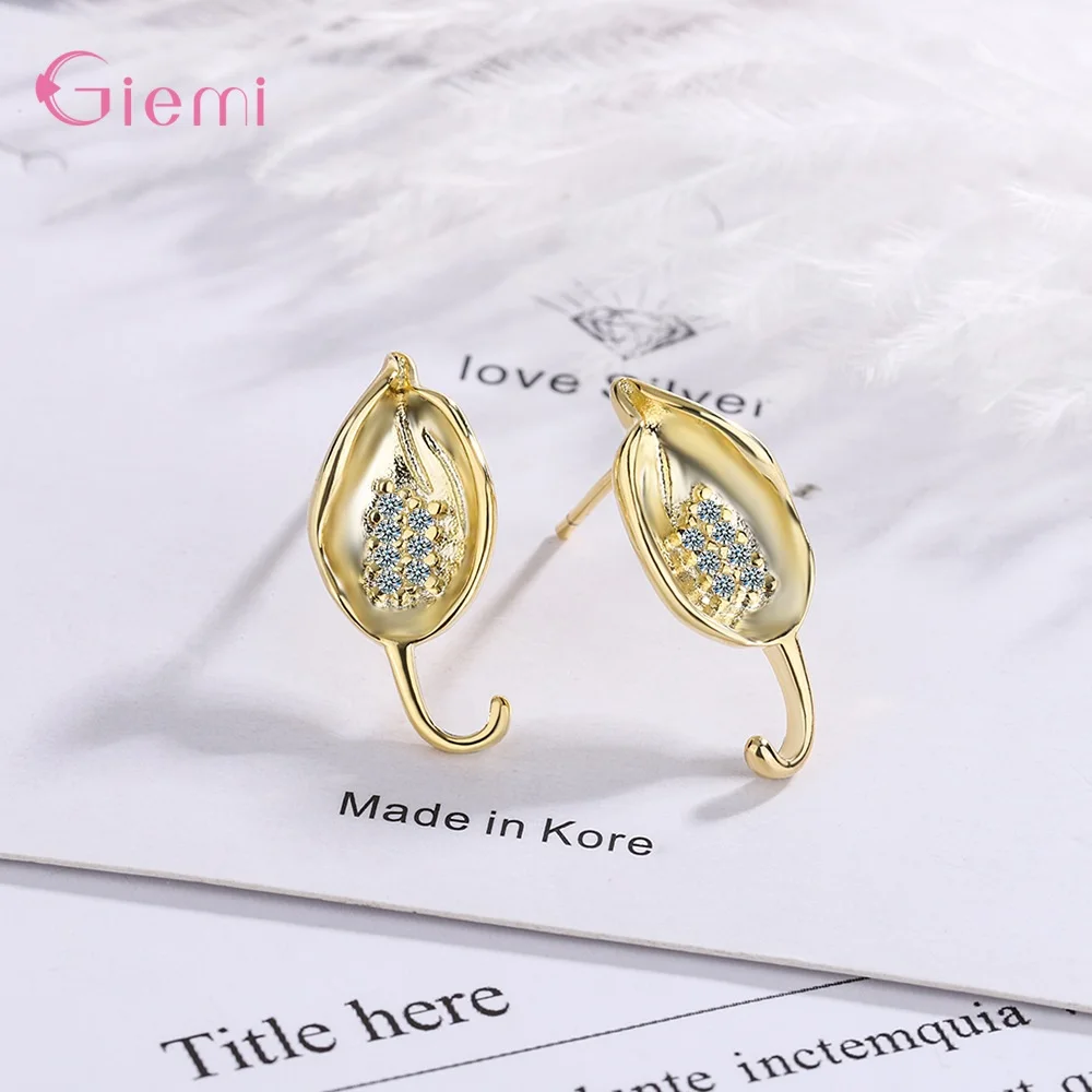 

Ethnic Japanese Korean Stylish Earrings Women Birthday Gift Fine 925 Sterling Silver CZ Diamond Party Accessory