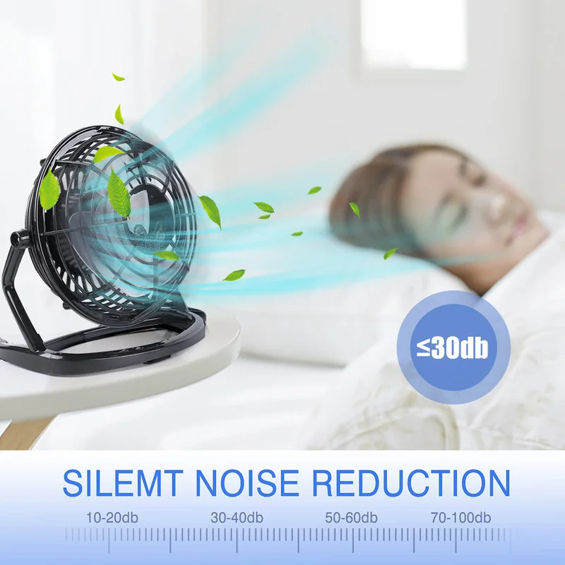 USB Silent Fan Desk Cooler for Laptop Notebook Summer Cooling Fan 4 Blades Rotatable USB Mini Black/white/blue