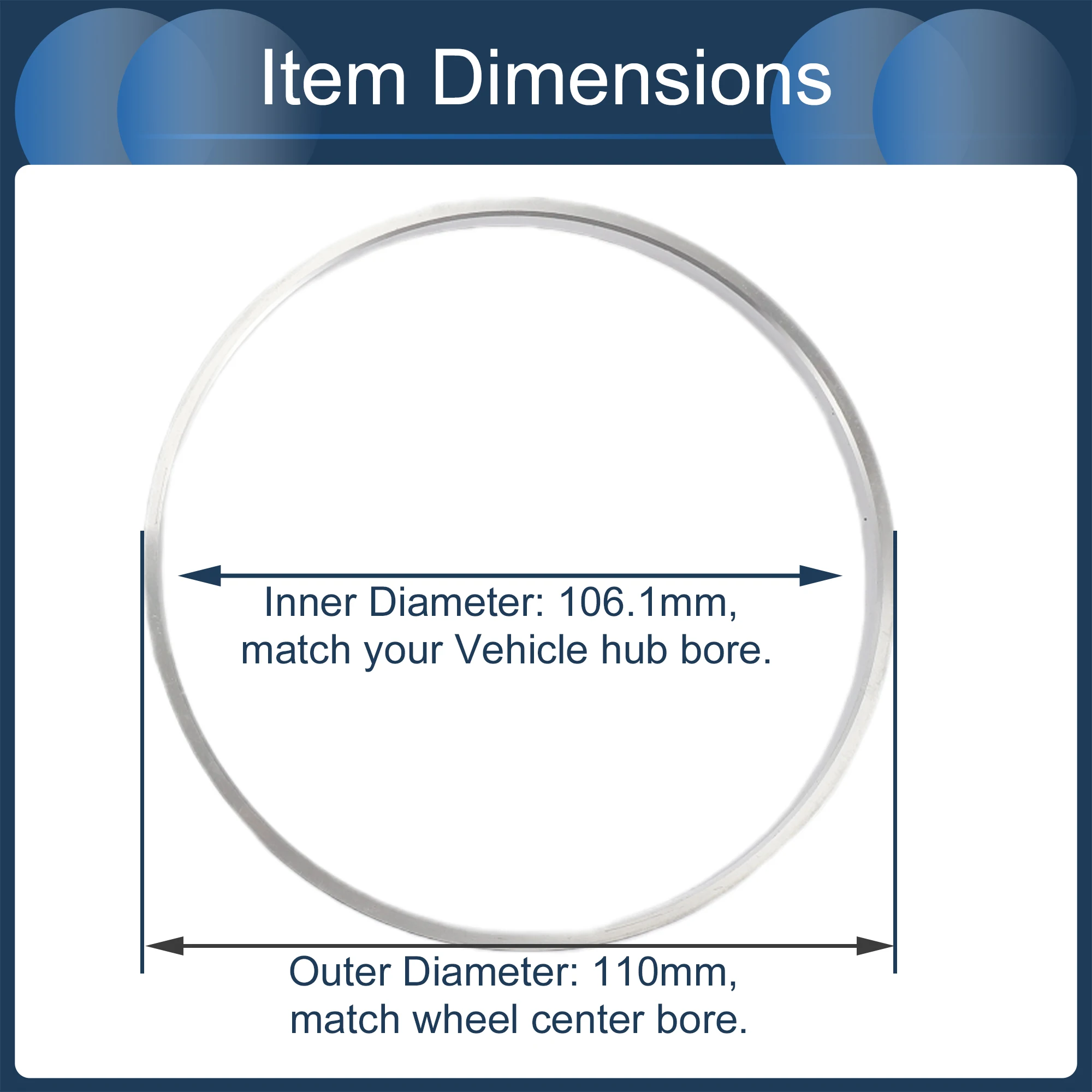 UXCELL 4pcs OD 110/108/106mm to ID 108.1/93.1/75.1/100.1