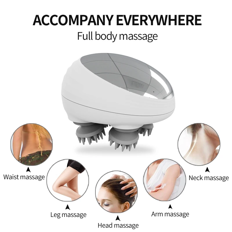 Electric Head Scalp Massager for Hair Growth Stress Relax with 4 Massage Heads Body Massager Health Care Relax Shoulder Neck