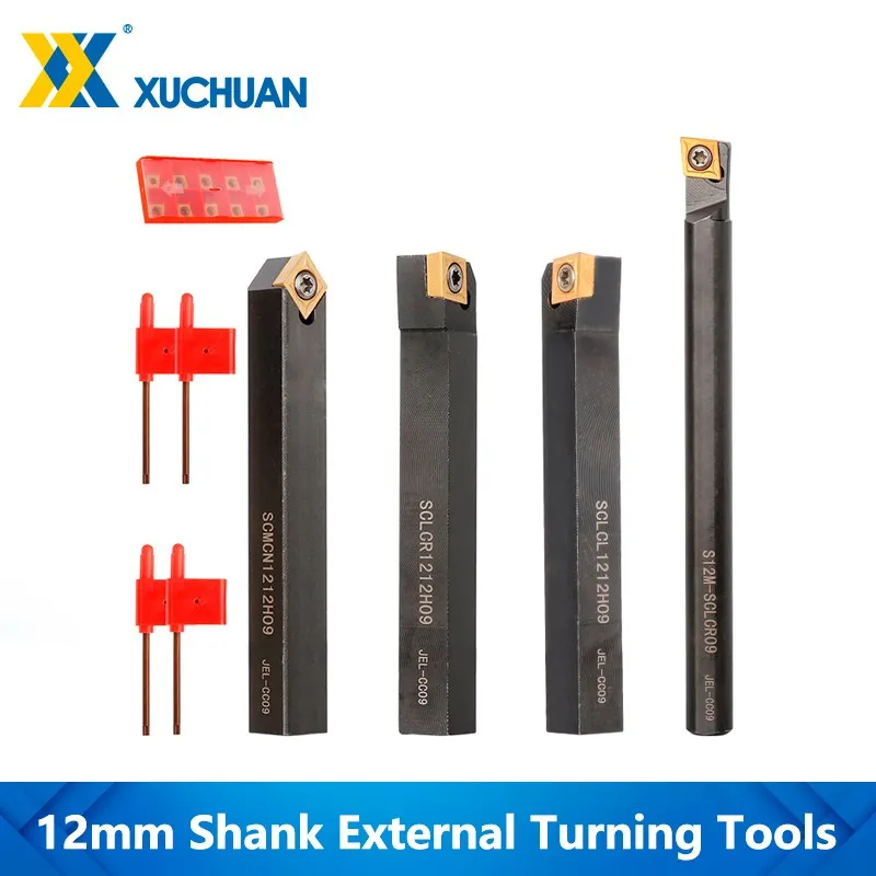 

Lathe Turning Tool Holder Set 10pcs Carbide Insert Blades 4pcs 12mm Shank Lathe Boring Bar Kit External Turning Tool