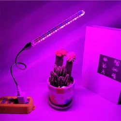 LED Grow Light Full Spectrum Plant Lamp with Flexible Hose for Indoor Greenhouses and Hydroponics (21LED - USB)