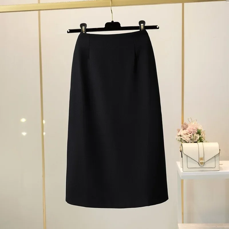 Minivestido de mujer profesional de longitud media con abertura lateral para primavera y otoño, vestido de un solo paso, minifalda, ropa de negocios de moda