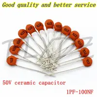 50pcs Ceramic capacitor 50V 1pF ~ 100nF 0.1uF 104 102 10NF 103 15NF 153 472 222 332 2 3 4 5 6 7 8 9 10 33 47 82 100 PF 22 47 NF