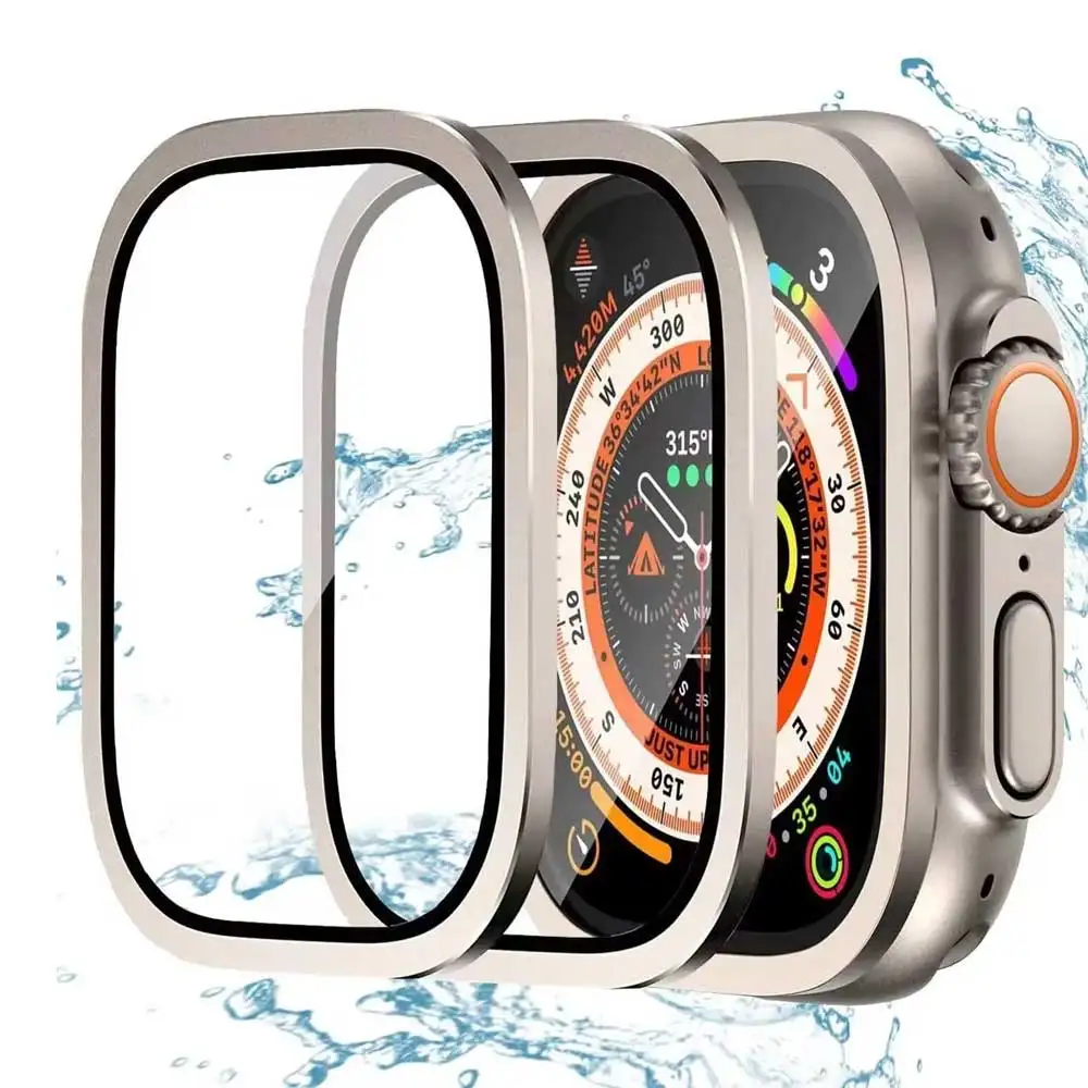 Tempered Glass For Apple Watch Ultra 2 49mm Screen Protector Metal Frame Anti-Scratch Case for IWatch Ultra 49mm Protective Film Glass Screen Protector