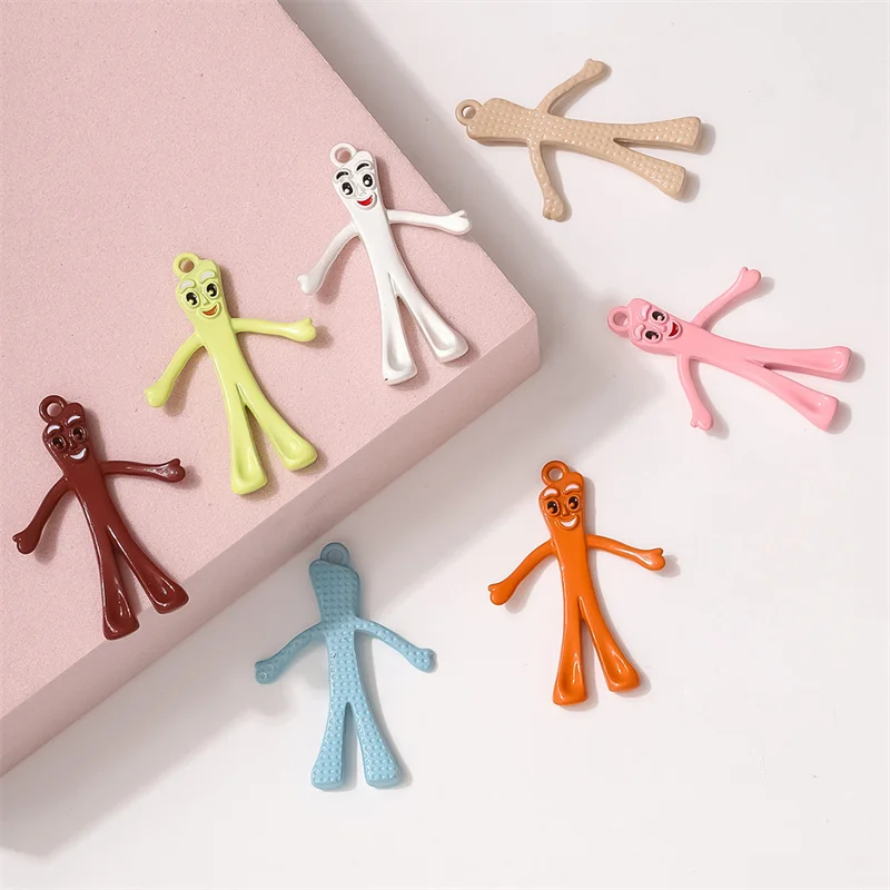 

10pcs Creative Hollow Iron Wire Man Charm For Making Necklace Earrings Keychains Handmade Jewelry Accessories Supplies