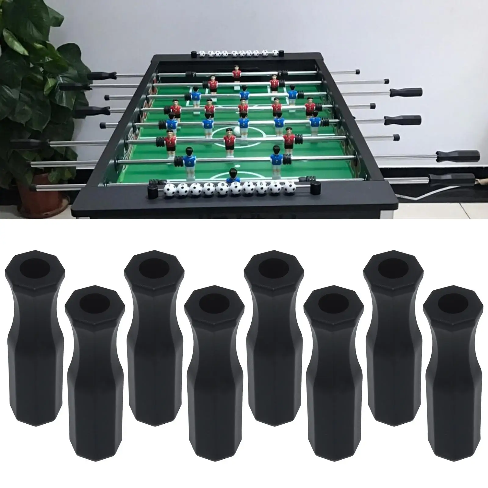 8 Pieces Foosball Handle Grips 5/8 Inch Foosball Rods Octagonal Handles