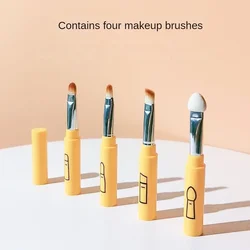 4 IN 1 Multifunctional Makeup Brushes Set Makeup Gadget Detachable Lip Eyeshadow Brush Sponge Eyeshadow Brush for Home Travel