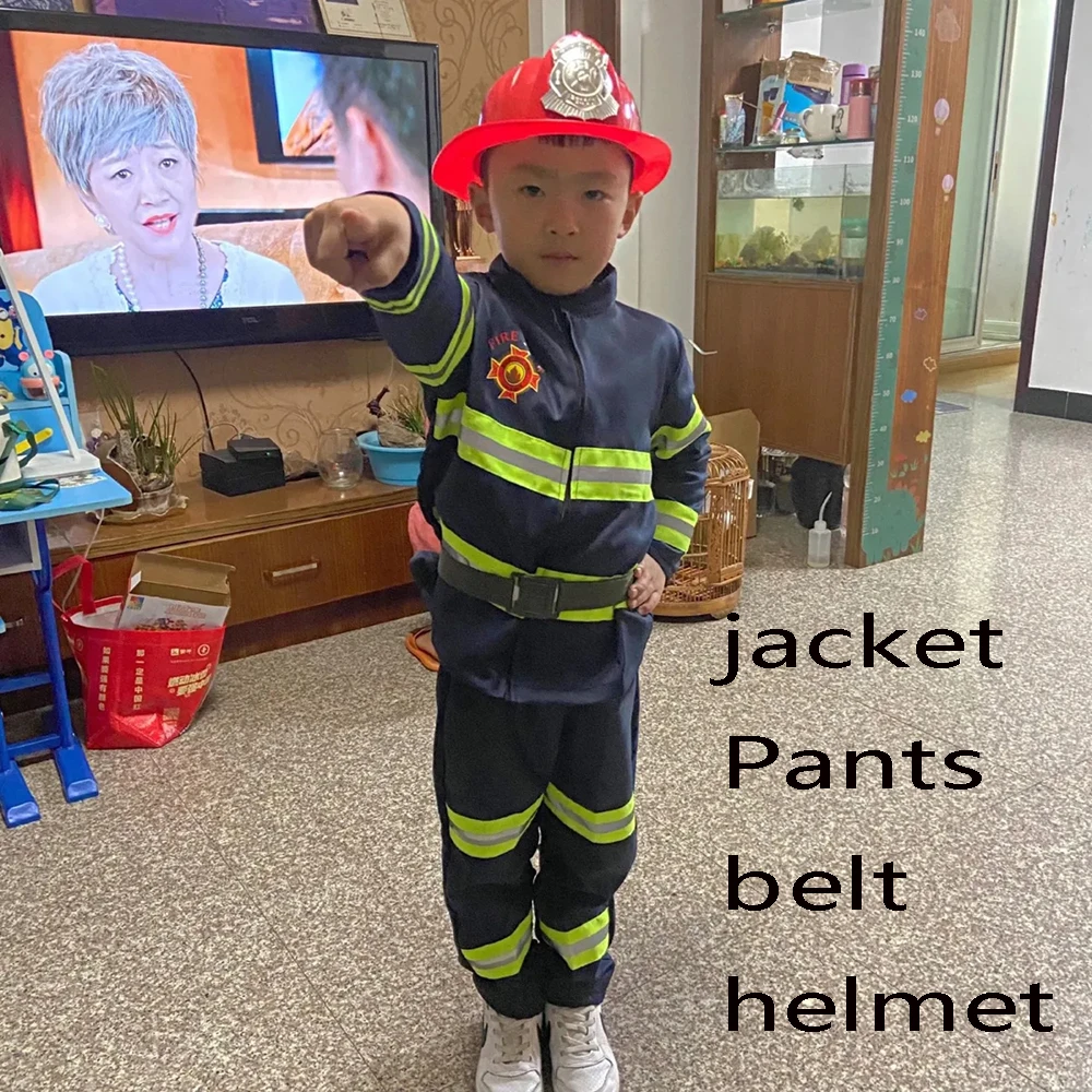 Disfraz de bombero para niños y estudiantes de secundaria, traje  profesional de juego de rol, bombero - AliExpress