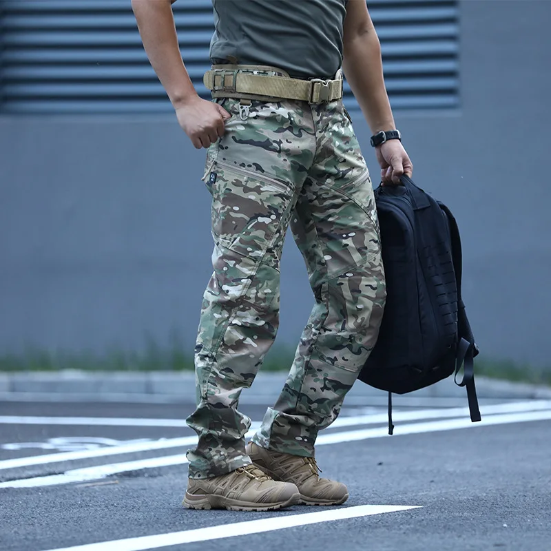 

FX-Anti Water Splashing Tactical Pants for Men, Outdoor Work Clothes, Slim Fit, Military Fans' Training Pants, Spring and Autumn