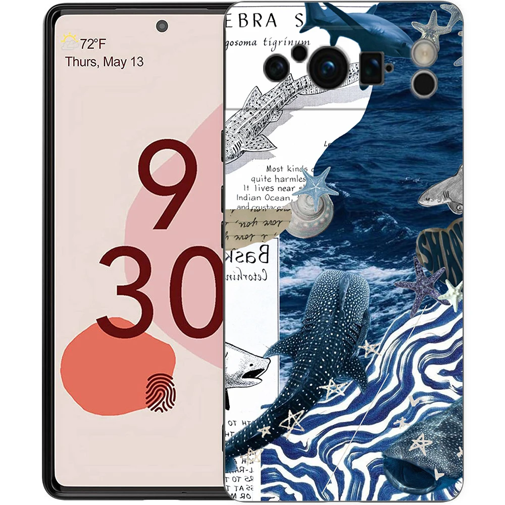 Ocean Whale Shark Swimming Soft Shockproof TPU Black Phone Case