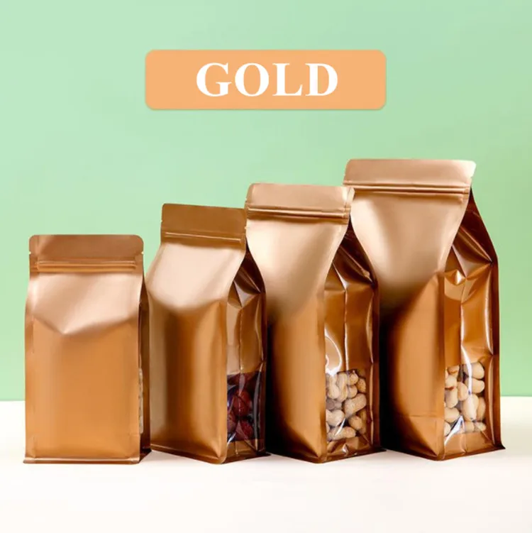 50PCS 3D 다채로운 알루미늄 호일 창 지 플락 보이는 가방 매트 스낵 커피 콩 말린 과일 향신료 시리얼 포장 파우치