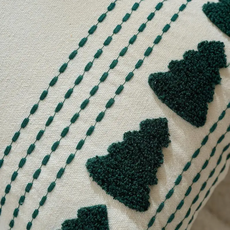 30x50cm Weihnachtsbaum Stickerei Dekokissenbezug Cojines Baumwolle Leinen Dekor Sofa Kissenbezug Kopfteil Kissenbezüge – Detail 5