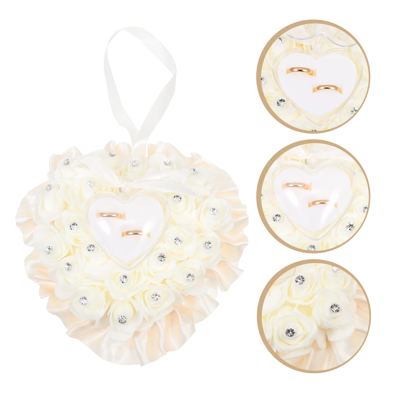 

Wedding Ring Pillow Heart Shape Wedding Ring Box Heart Ring Box Ring Holder Wedding Ring Holder Rose Flower Ring Pillow Wedding