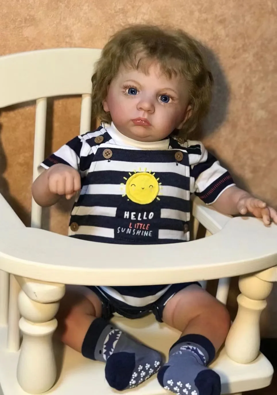 

FBBD Limited Supply Cameron 23''Already finished Reborn Baby Doll With Hand-Rooted Brwon Hair Different Dress Christmas Gift