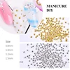 2 Packs Approx 2000pcs Gold Silver Mini Caviar Beads 0.8mm/1mm/1.2mm/1.5mm Half Round Metal Nail Studs Nail Art Decorations 5