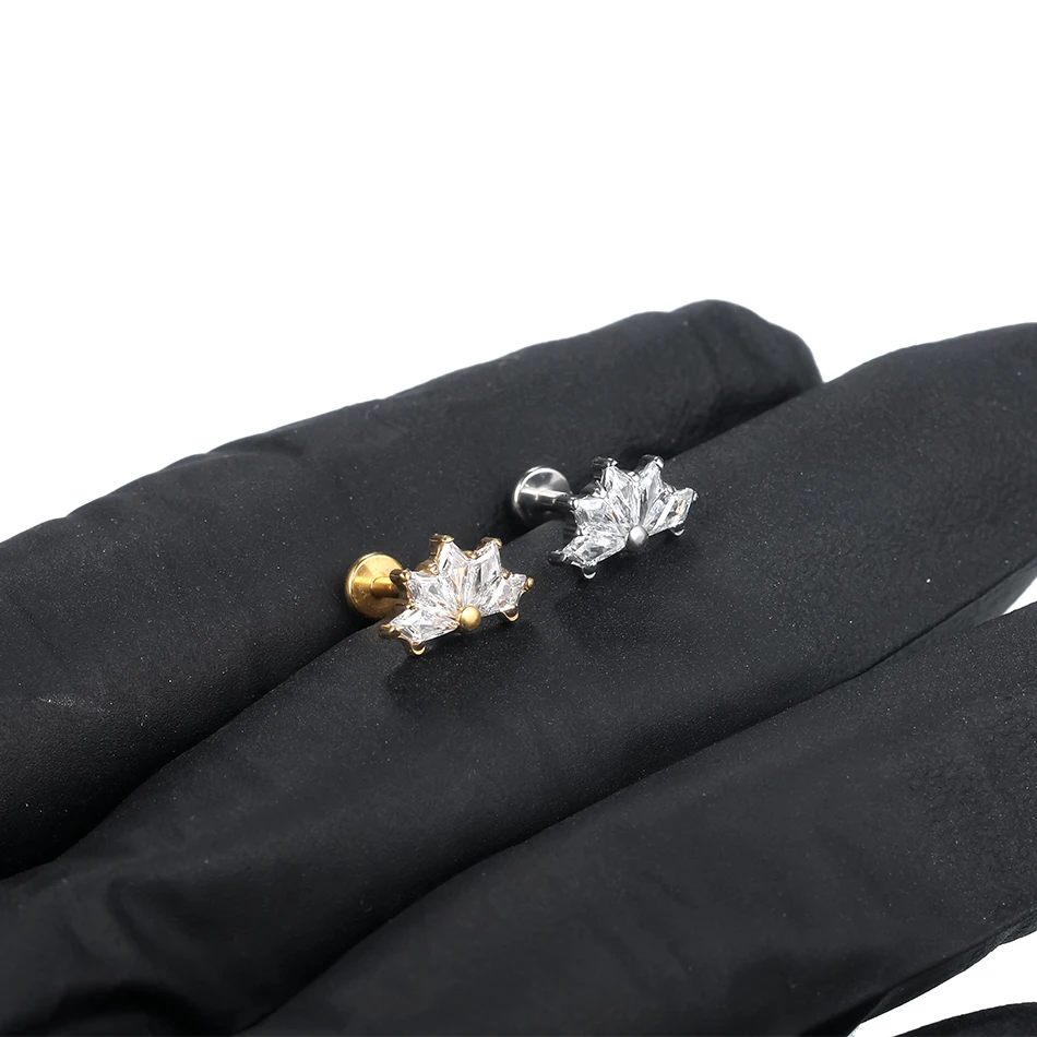 57 Stil Titan Piercing Labret Lippen stecker 16g Innengewinde Zirkon Ohr stecker Tragus Helix Piercing Körpers chmuck – Detail 17