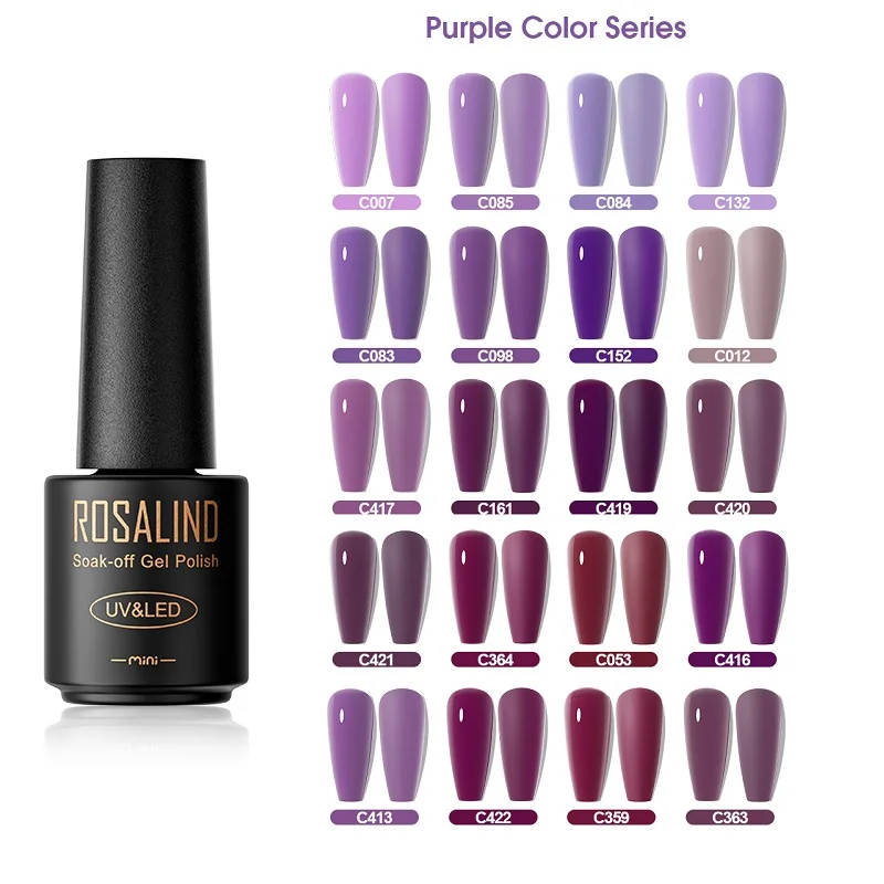 ROSALIND UV Nail Polish Enamel Gel Nail Polish Base Top Coat For Nail Art Design Semi-Permanent Soak Off Vanish Hybrid Nail parkson no wipe top base coat nail gel polish design enhancer varnish semi permanent soak off uv led nail art tool