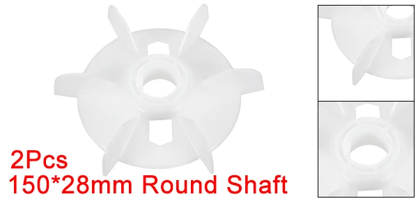 

2pcs Motor Fan Blade 150x28mm/ 175x28mm/ 155x24mm Round Shape Bore White Engineering Plastic with 6 Vanes Y112-2/ Y112-4/ y90-4