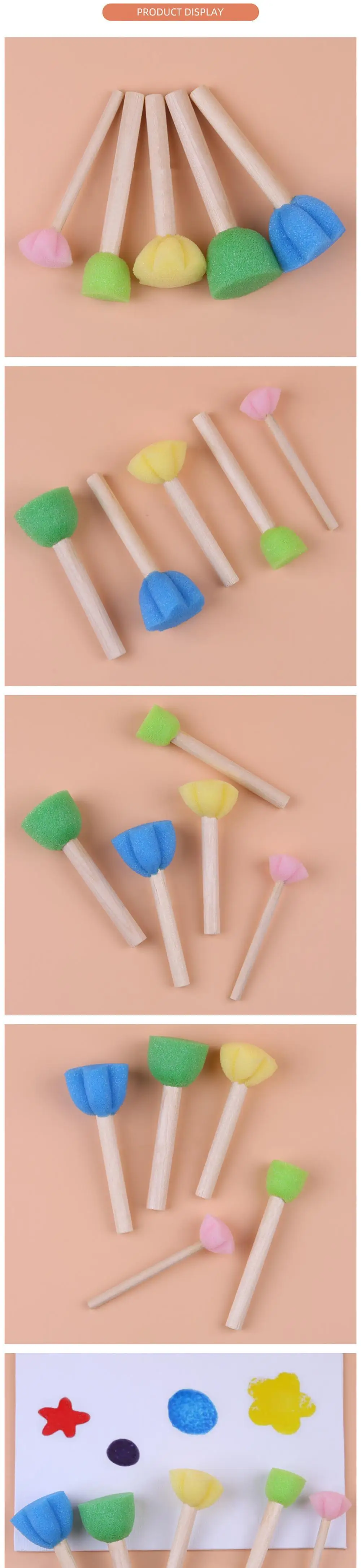 IELEK Kids Art & Craft Painting Drawing Tools Mini Flower Sponge Brush Set  Fun Kits Early DIY Learning