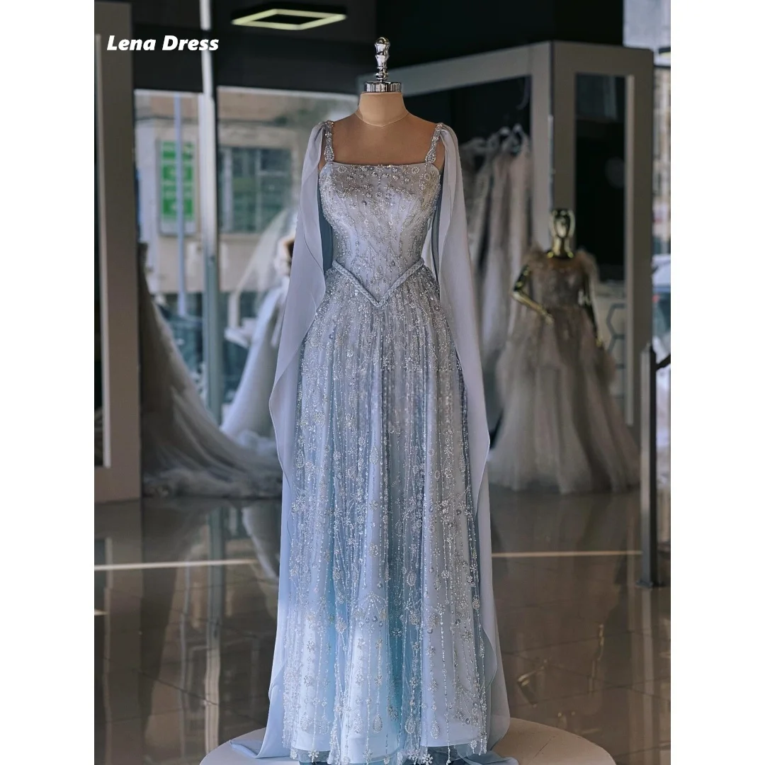 Lena Beaded Lace Elegant Evening Dresses for Woman Luxury Women Evening Dress Custom Made Line A Shawl Bespoke Occasion Dresses