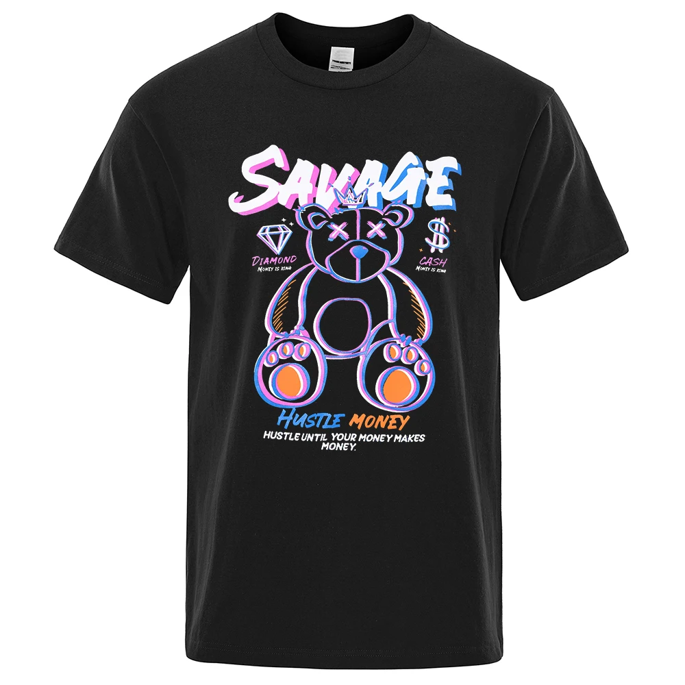 

Savage Hustle Money Is The Way To Make Money With Money T Shirt Man Casual Loose T-Shirt Summer Tee Clothes Cotton Hip Hop Tops