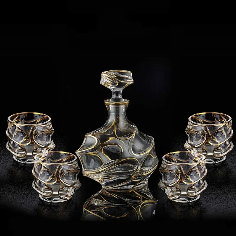 

European thickened whiskey glass set large foreign wine glass crystal glass wine bottle creative wine set