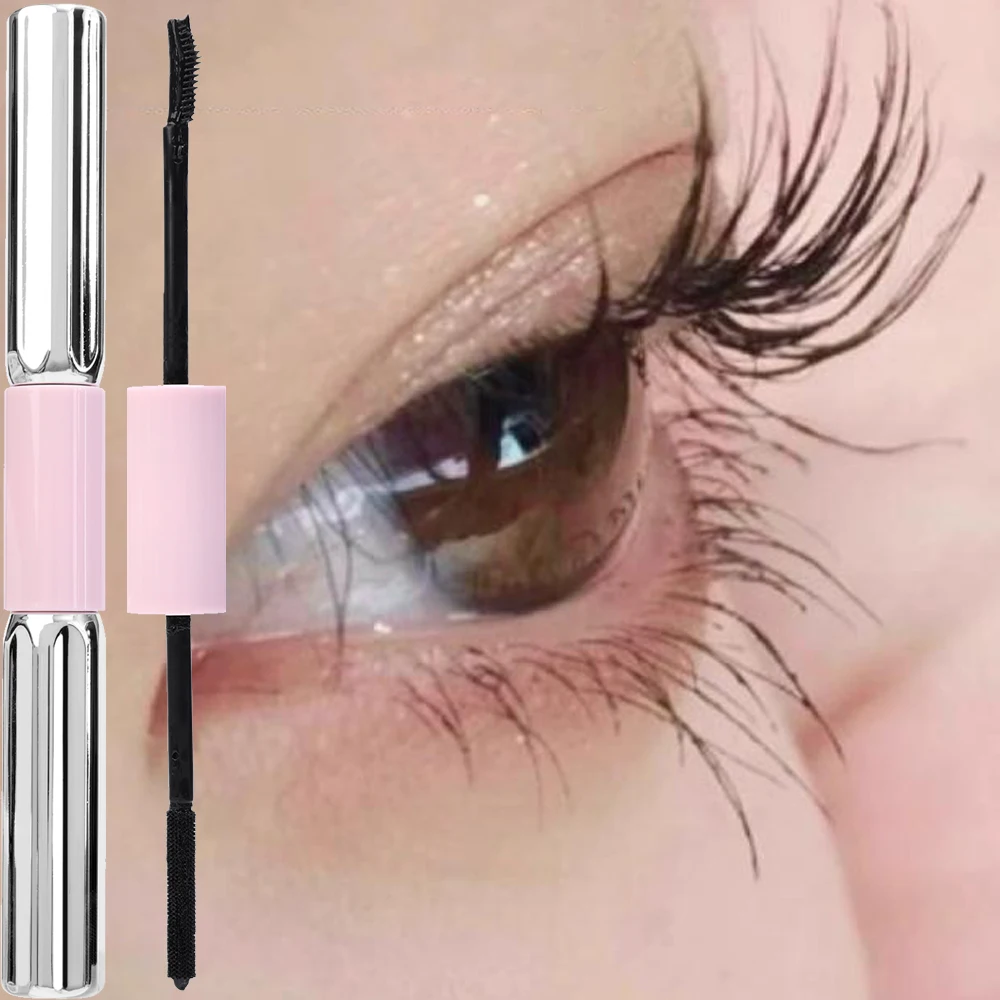 Double Head Mascara Curl Waterproof Non-smudge 3D Mascara Lengthening Black Lash Eyelashes Extension Lasting Matte Eyes Makeup