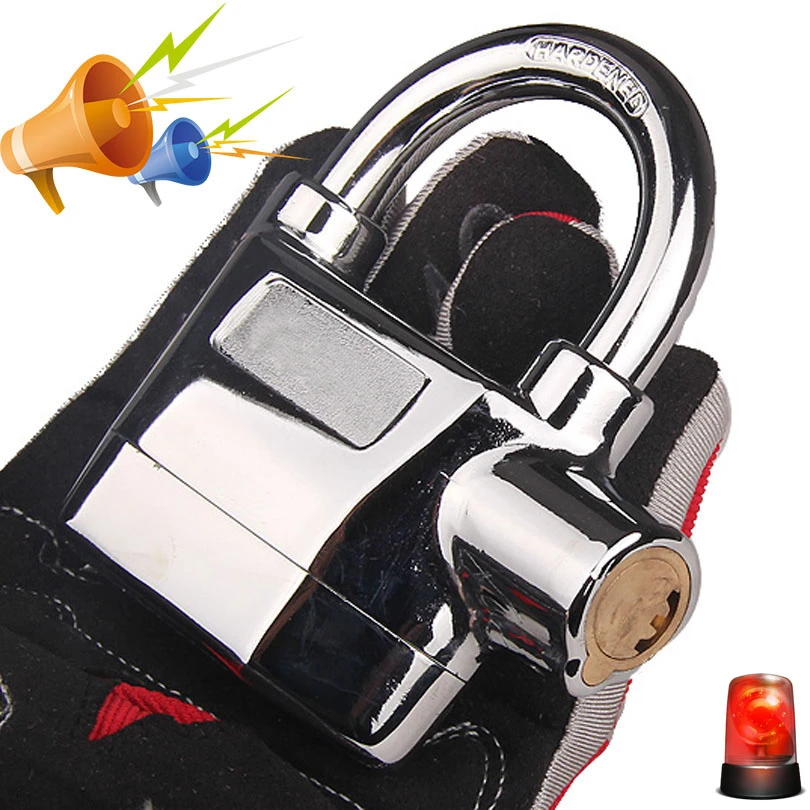 Waterproof Siren Alarm Padlock Lock for Motorcycle Bike Bicycle 110dB mini padlock security padlock travel padlock luggage padlock bicycle lock