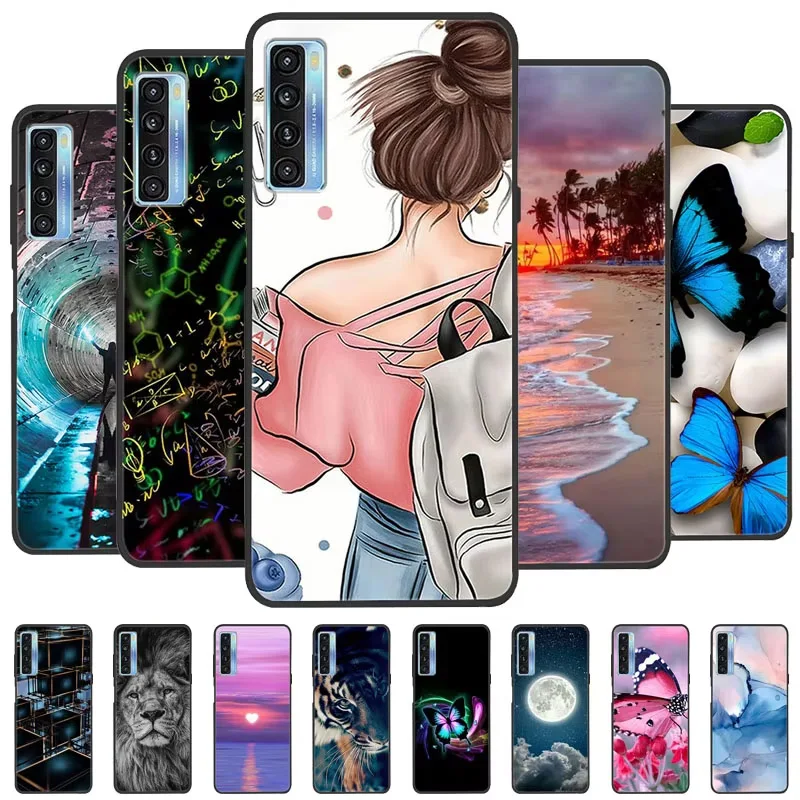Elegant Black Marble Silicone Soft Case - Protective Bumper Cover