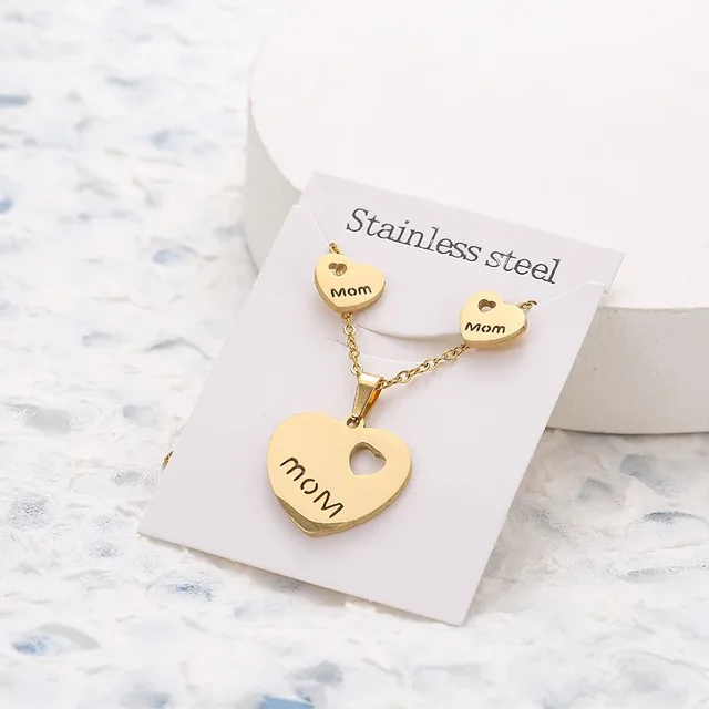 New Animal Flower Butterfly Pendant Stainless Steel Necklace For Women Gold Color Chain Necklaces Earrings Jewelry Set Gifts 4