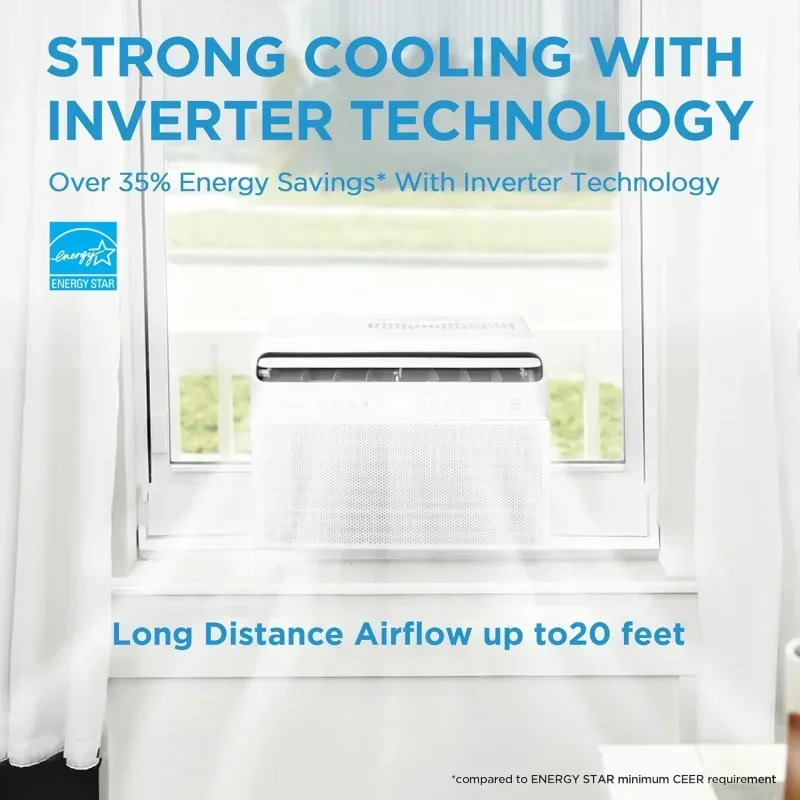 QWMidea 12,000 BTU U-Shaped Smart Inverter Air Conditioner,with Open Window Flexibility,Works with Alexa/Google Assistant 3