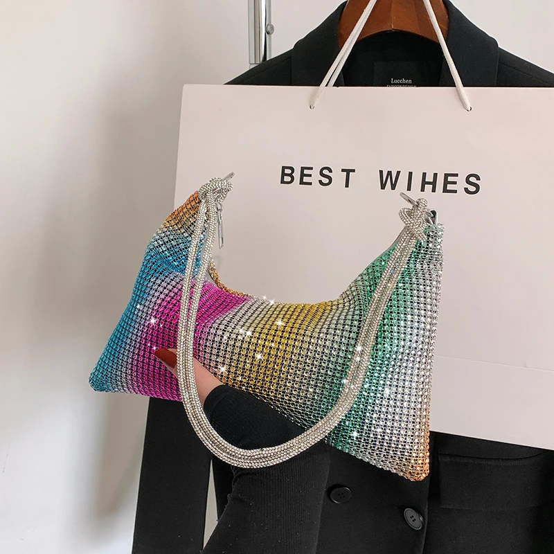 Fashion Tote Bags for Women 2024 New Color Diamond Large Evening Shoulder Bag Woman Party High Quality Luxury Designer Handbag