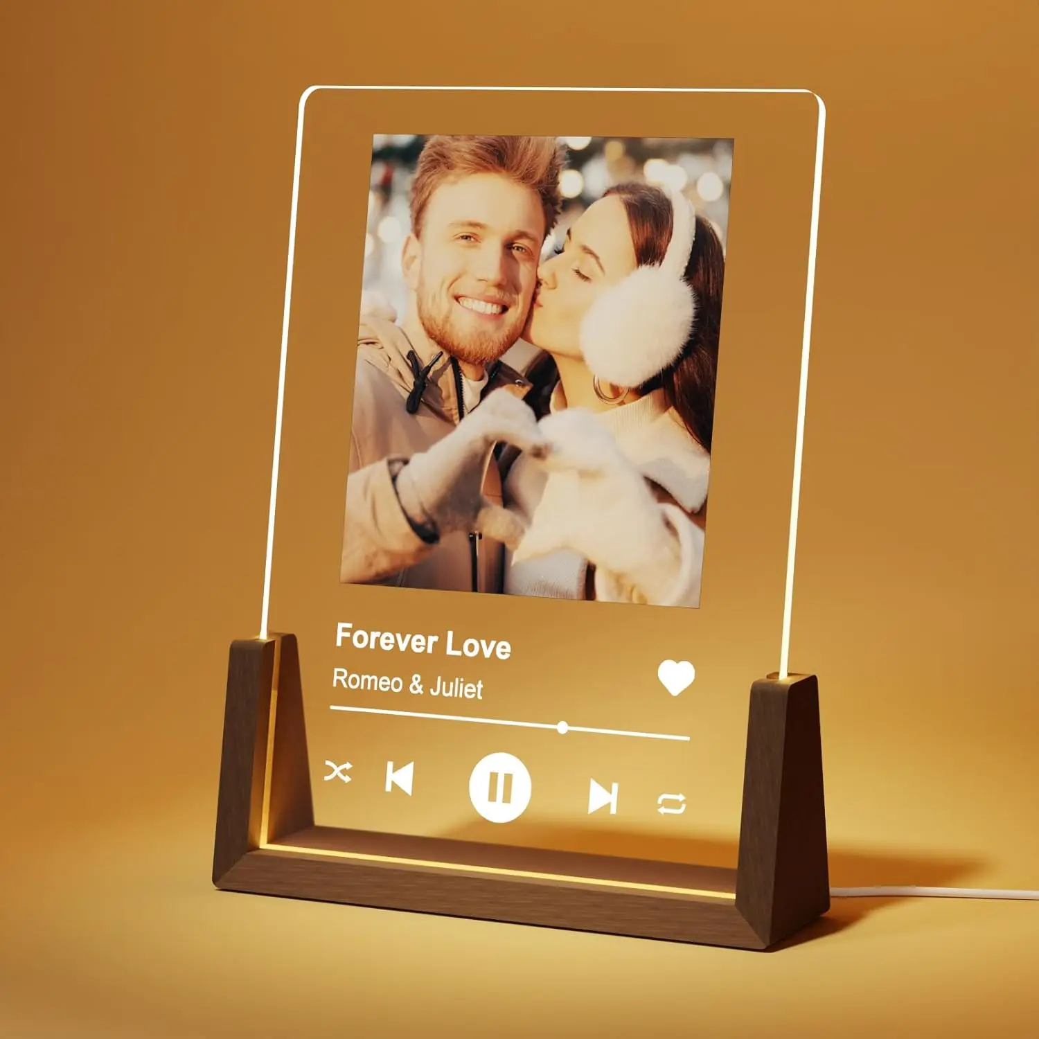 Personalized Photo Gifts for Couples Custom Spotify Plaque Picture Frame for Valentine's Day Anniversary Birthday Christmas Gift