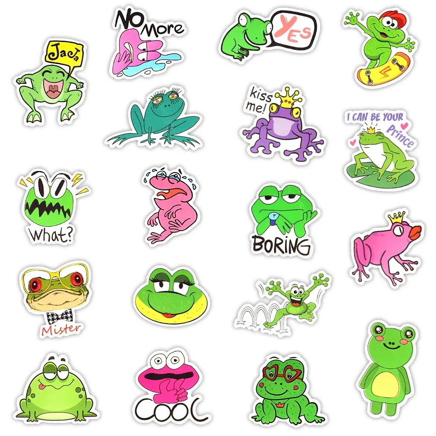 Party Yeah 50Pcs Cartoon Frog Kermit Stickers Laptop Guitar Fridge  Skateboard Decal