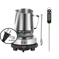 Comprehensive DIY Candle Crafting Kit with Wax Melting Equipment and Accessories (Kit 3 - US Plus - 110V)