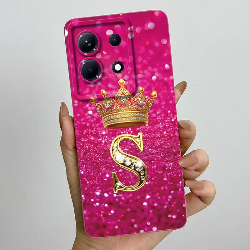 Stylish Initial Letter Phone Case - Soft Silicone TPU Lens Protector