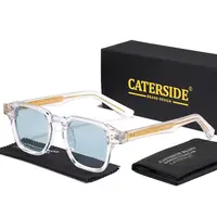 Lunettes de soleil carrées classiques CATERSIDE pour hommes, monture avec insert central, lunettes de soleil de luxe pour femmes, idéales pour les voyages, la plage, les fêtes, les festivals, cadeaux 2