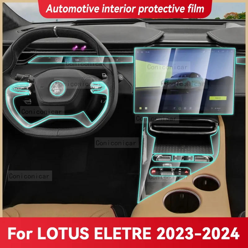 

For LOTUS ELETRE 2023 2024 Car Interior Center Console Instrument Dashboard Protective Film Anti-scratch Sticker Accessories